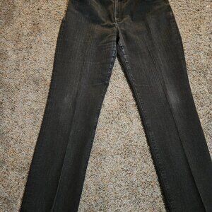 Lauren Jeans Co. Ralph Lauren Black Denim Straight Embroidered Women's 5 Pocket